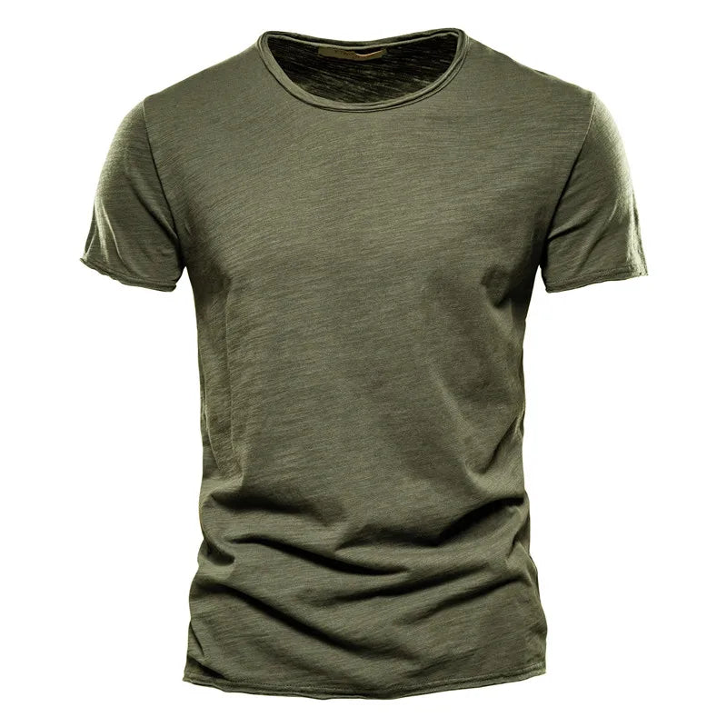 Men 100% Cotton Short Sleeve T Shirt Soft Casual Summer Fitness Type