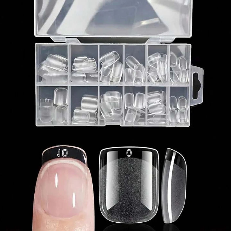 120Pcs Full Cover Nail Tips Stiletto Gel Extension Multi Style Set