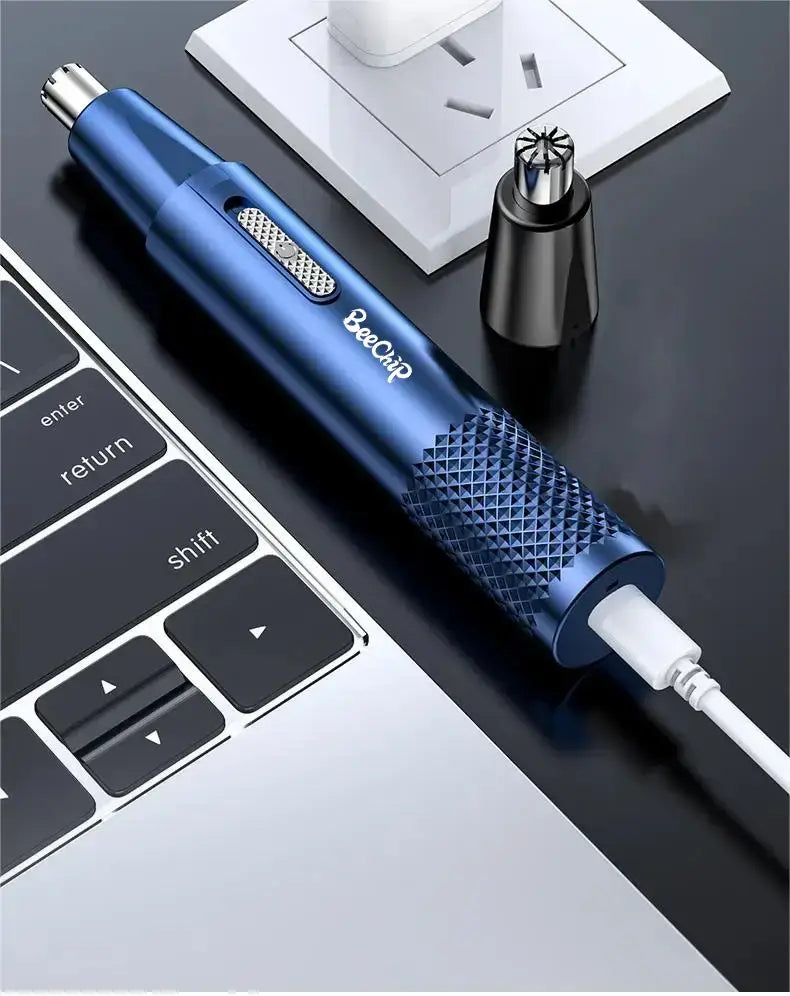 USB Rechargeable Metal Nose and Ear Hair Trimmer for Men and Women