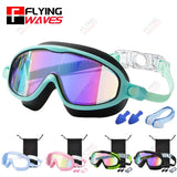 Wide View Large Frame Silicone Kids Swimming Goggles Anti Fog Leakproof