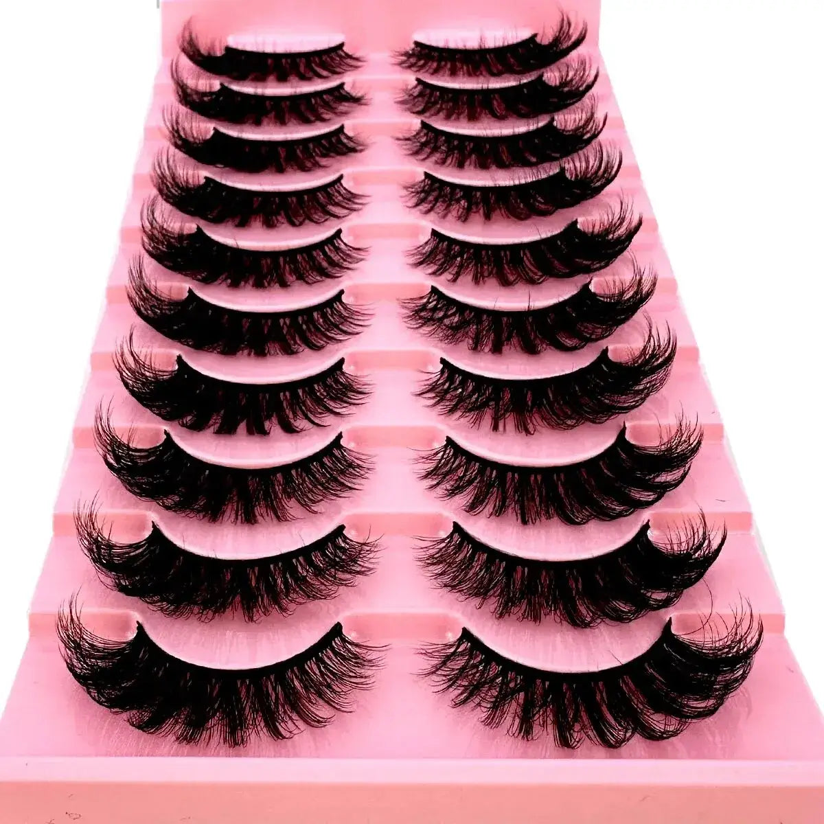 Cat Eye Lashes with 8D Wispy Faux Mink – 10 Pairs Set