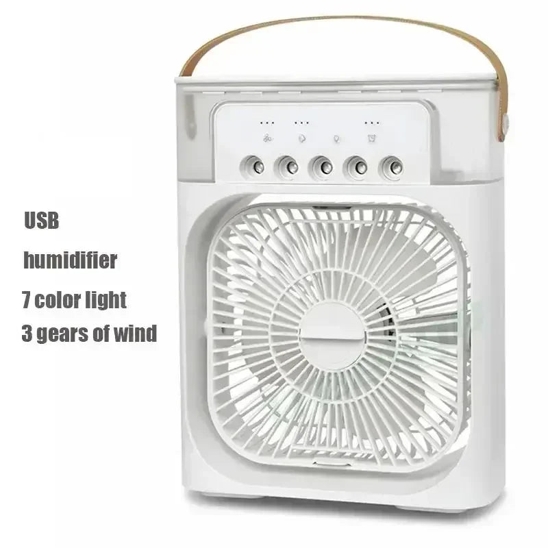 Portable Air Cooler Fan LED Compact 3-in-1 Humidifier for Home Office