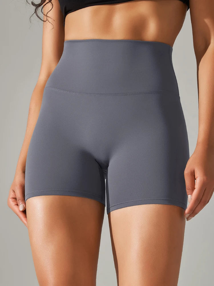 High Waist Yoga Shorts Quick Drying Fitness Workout Length