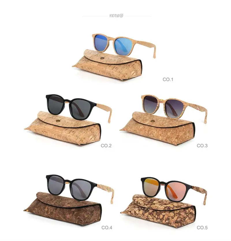 Bamboo Sunglasses - Kenbo’s Stylish Oval Wood Grain Sunglasses