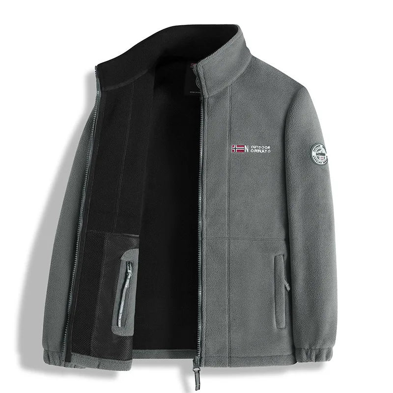 Men's Fleece Storm Jacket Thickened Warm Outdoor Casual Style