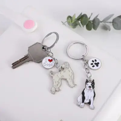 Metal Bulldog Keychain Animal Charm Pendant for Bags and Gifts