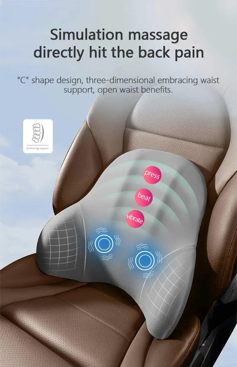 LIVIAUTOLIFE Electric Lumbar Support and Vibration Massage Neck Cushion