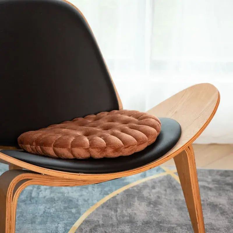 Biscuit-Shaped Plush Cushion: Soft and Creative Chair Seat Pad