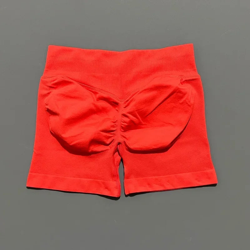 Women High Waist Seamless Shorts Stretchy Butt Lifting Yoga Shorts