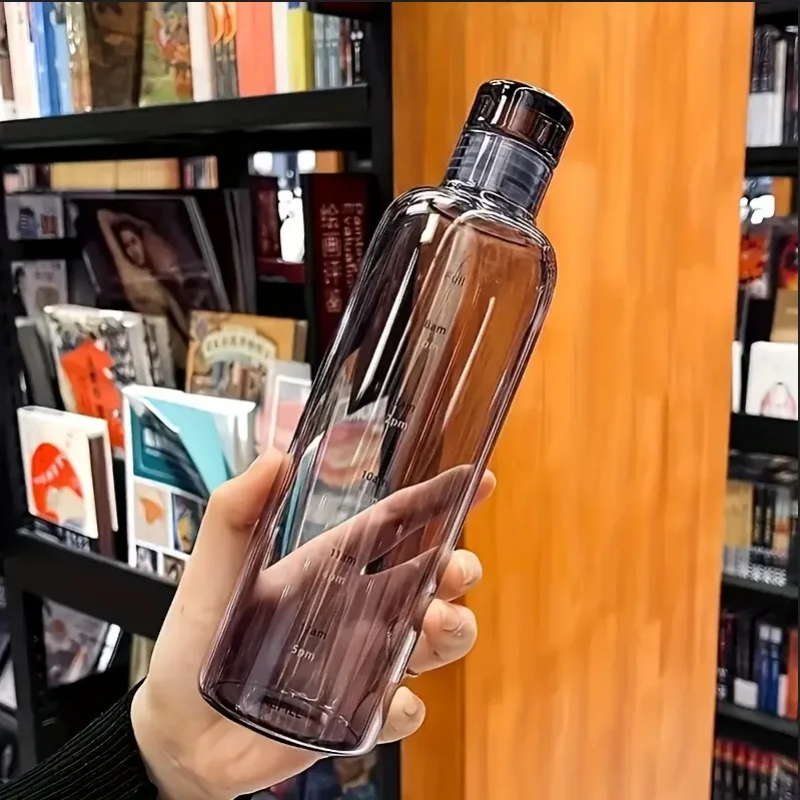 Elegant Time Scale Water Bottle 700ml – Portable Fitness Hydration