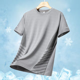 Men's Ice Silk Running T-shirt 5XL Breathable Quick Dry Sports Top