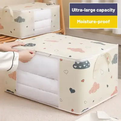 Large Capacity Clothes Storage Bag with Sturdy Zipper for Bedding