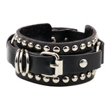 Gothic Spike Studded Leather Bracelets Black Punk Rock Jewelry