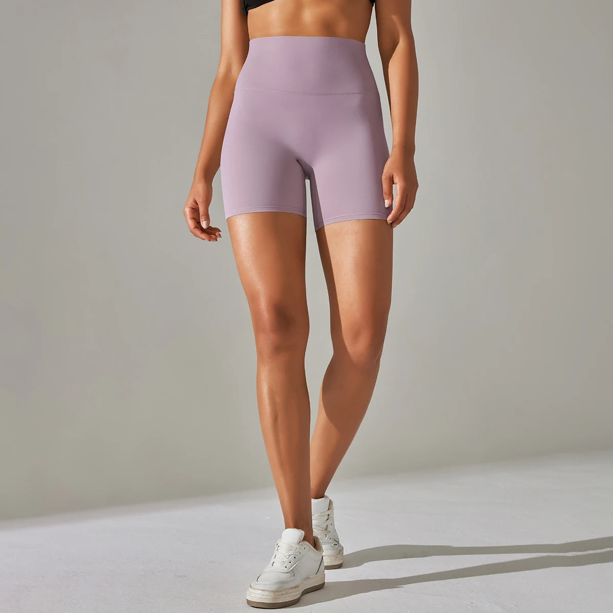 High Waist Yoga Shorts Quick Drying Fitness Workout Length