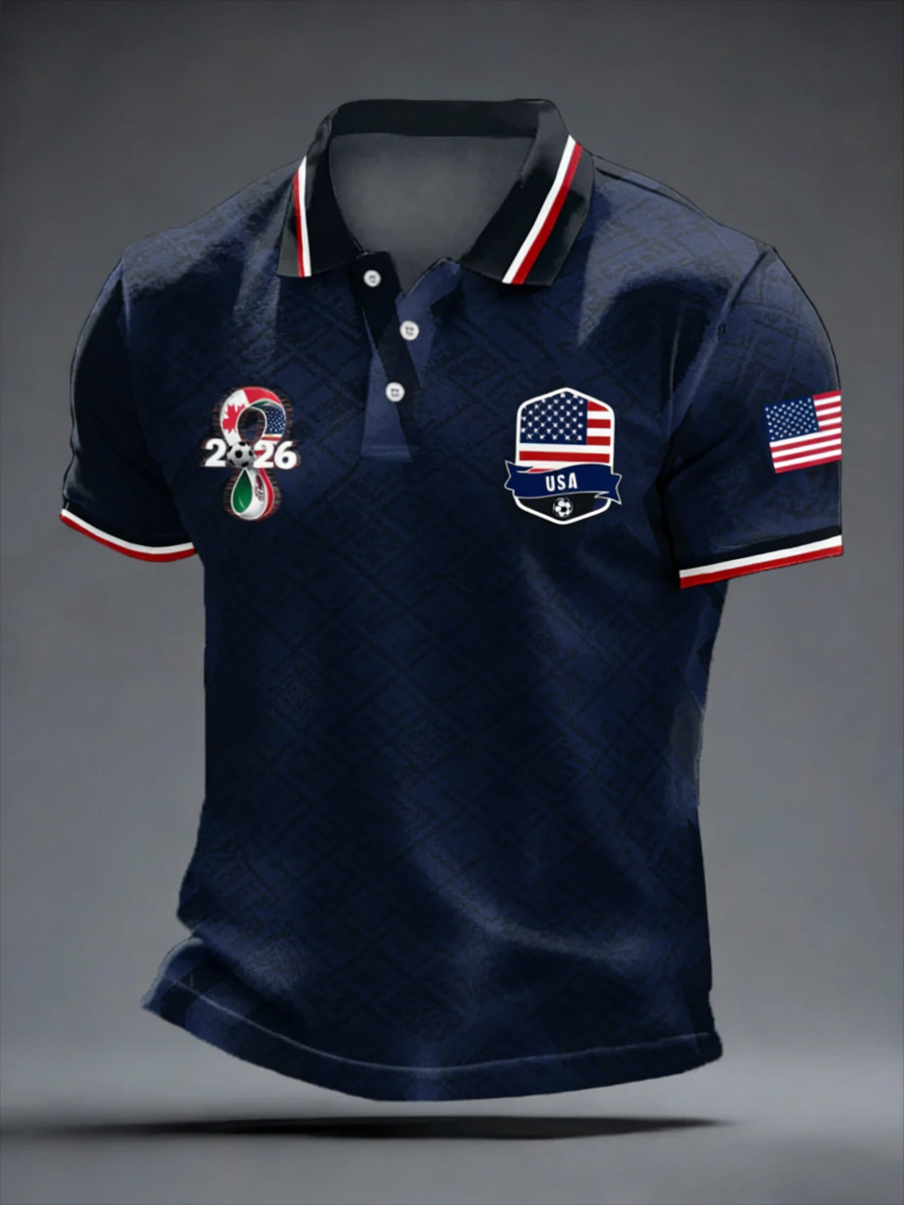2026 American Independence Day Polo Shirt 3D Printed Breathable Sportswear