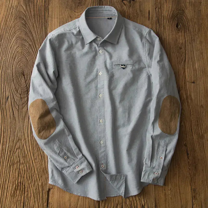 Spring Men’s Oxford Retro Shirt for Japanese Business Casual Wear