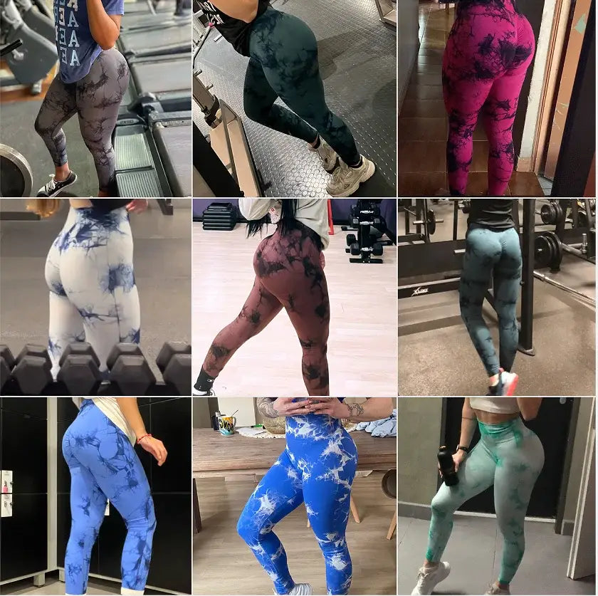 Seamless Tie Dye Leggings: Push Up Sports Fitness Pants