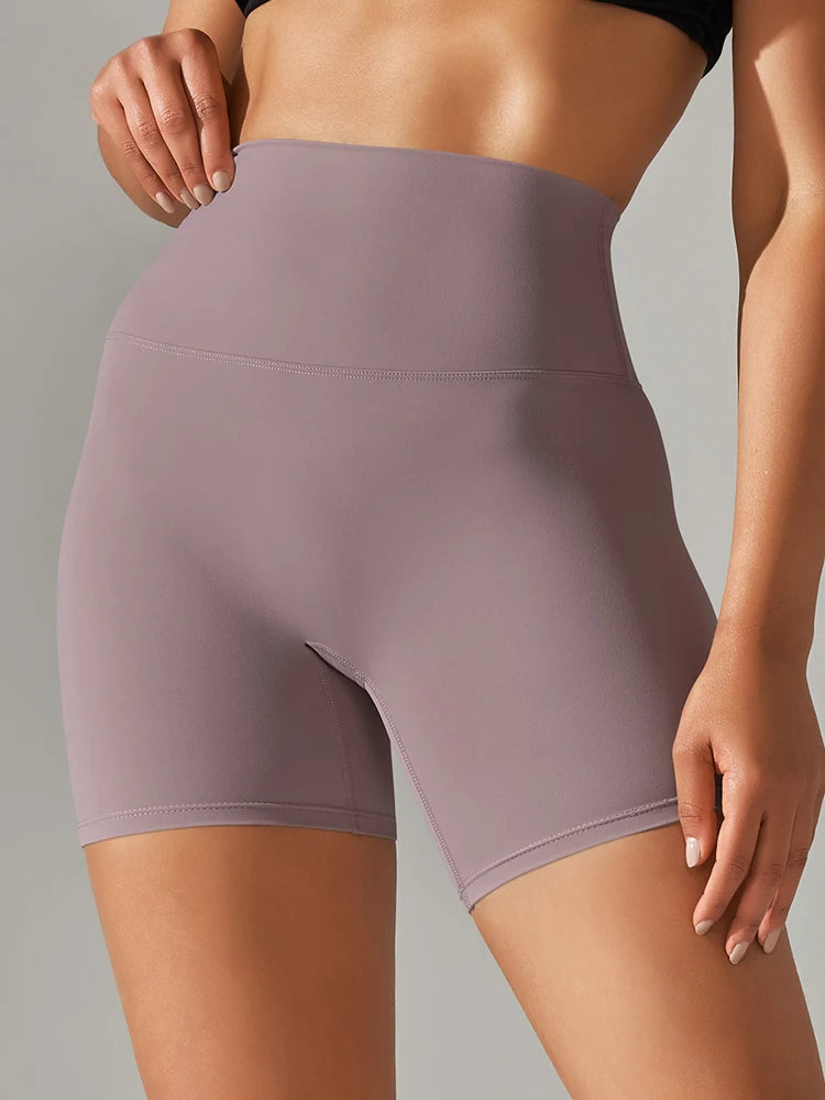 High Waist Yoga Shorts Quick Drying Fitness Workout Length
