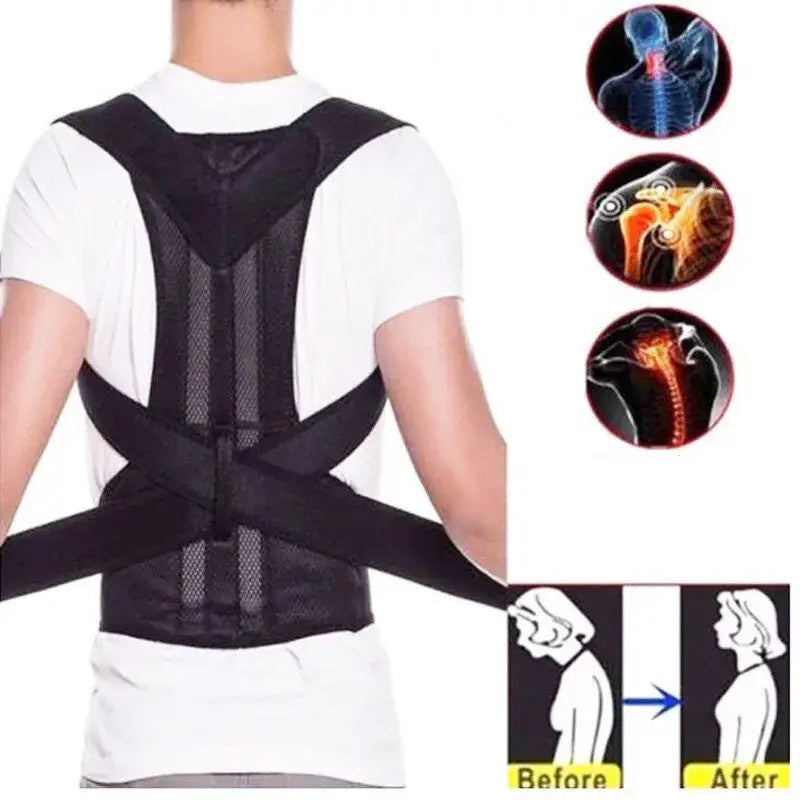 Home Adjustable Posture Corrector with Breathable Shoulder and Waist Support