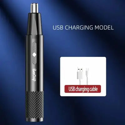 USB Rechargeable Metal Nose and Ear Hair Trimmer for Men and Women