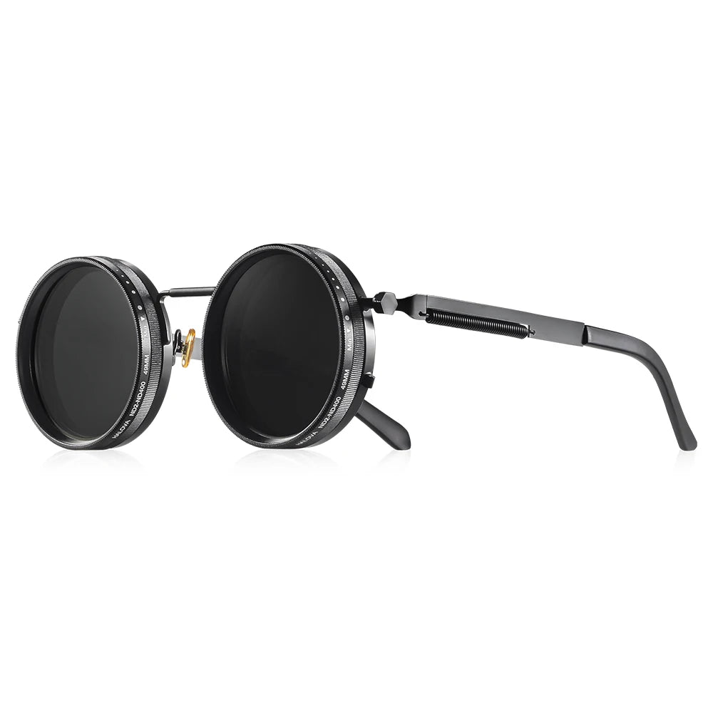 Polarized Round Sunglasses for Outdoor Adventures - Black