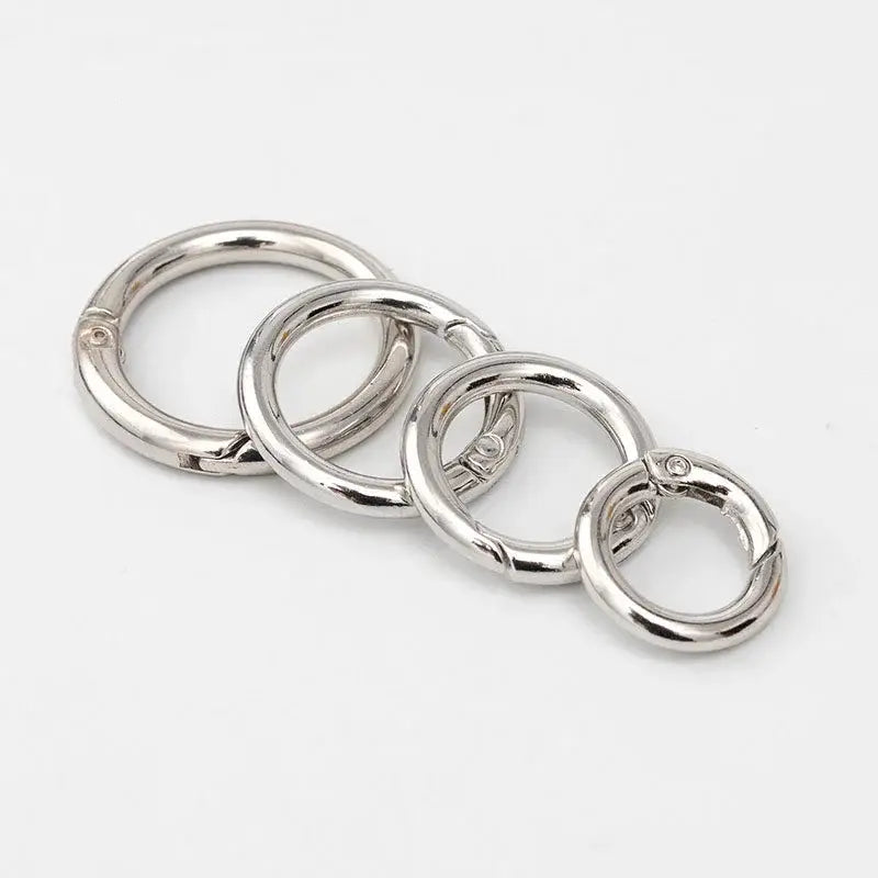 10pcs Metal Ring Spring Clasps for DIY Jewelry and Keychain Hooks