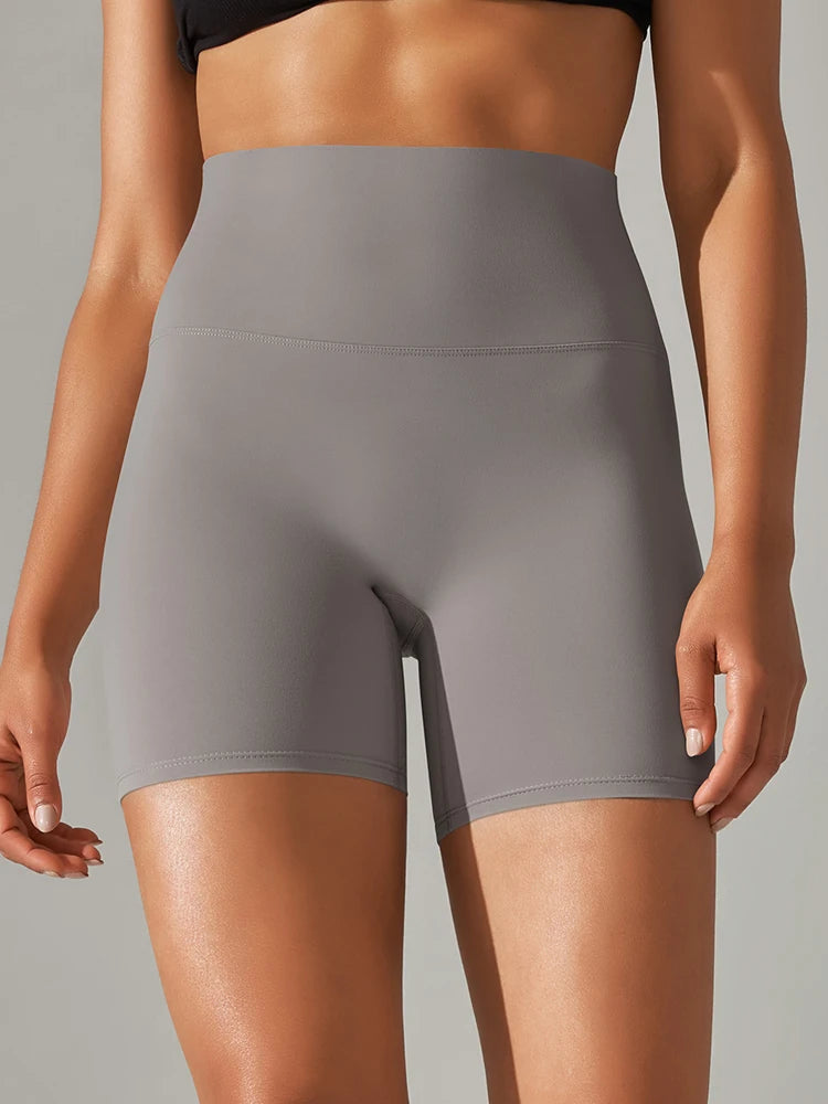 High Waist Yoga Shorts Quick Drying Fitness Workout Length