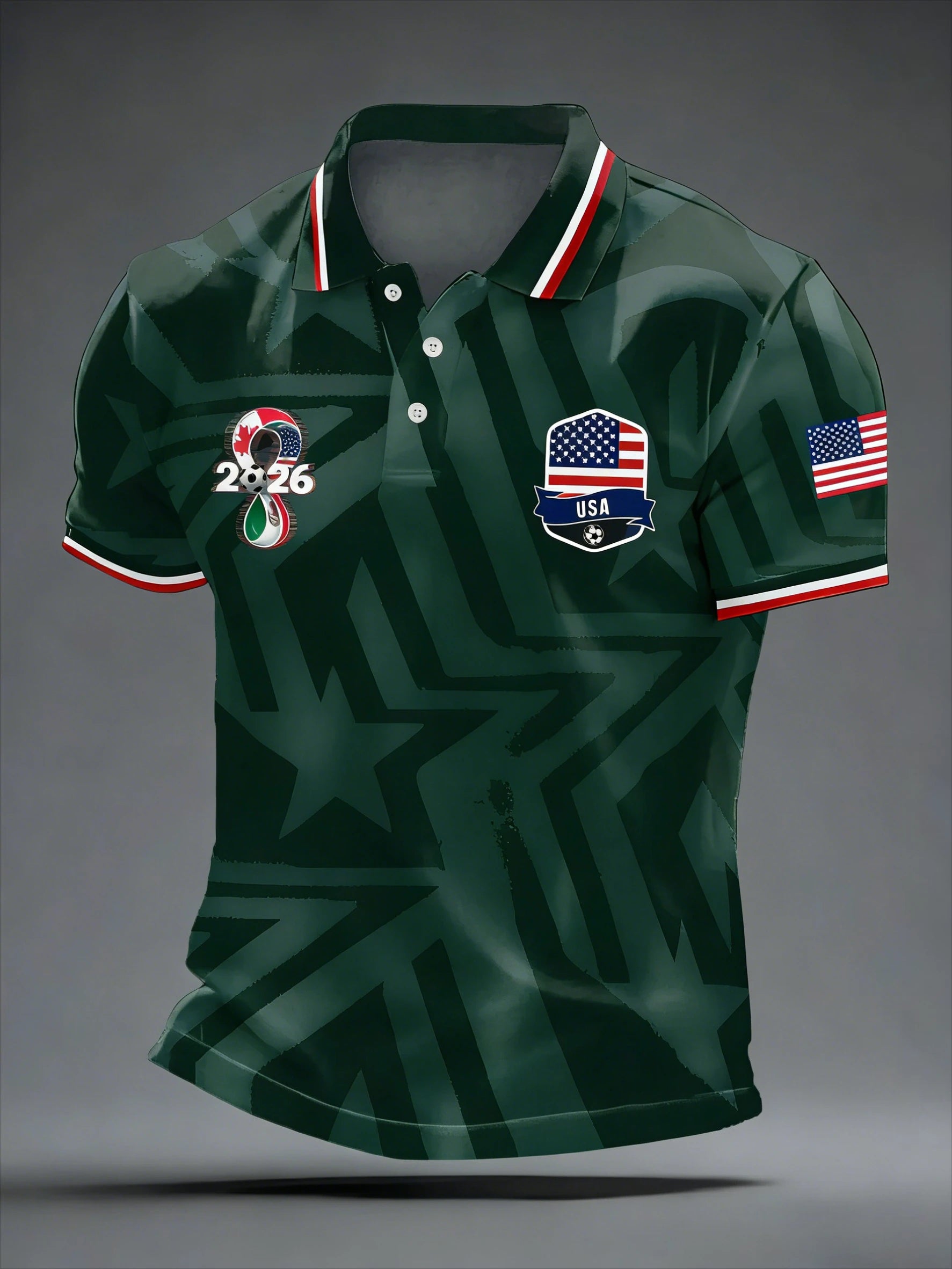 2026 American Independence Day Polo Shirt 3D Printed Breathable Sportswear