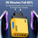 240W GaN USB C Charger 5 in 1 Adapter for Fast Charging Multi Devices