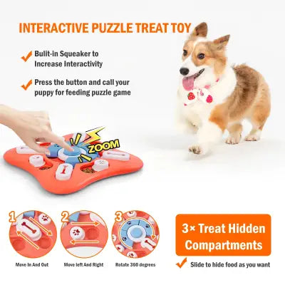 Dog Puzzle Toys and Interactive Treat Dispenser for Training