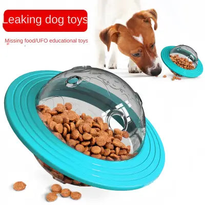 Interactive Dog IQ Toys with Elliptical Track Rolling and Leaky Food Dispenser