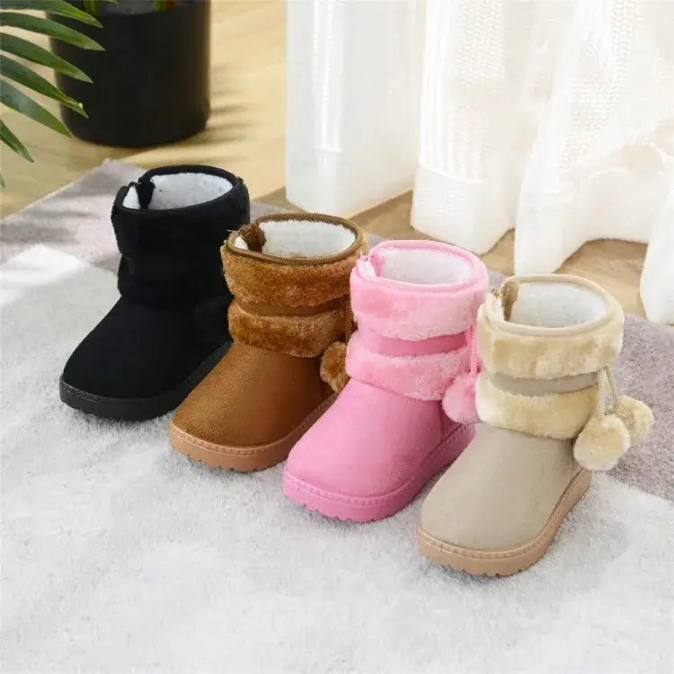 Girls Snow Boots for Kids - Comfortable Warm Winter Boots and Princess Shoes