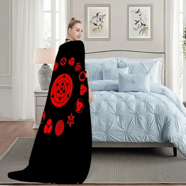 A-Akatsuki Cool N-Naruto-es Anime Blanket Blanket for Couch Sofa Travel Home Hiking Picni Bed Beding Flannel Blanket