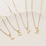 Initial Necklace 18K Gold Plated Stainless Steel Pendant