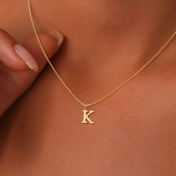 Initial Necklace 18K Gold Plated Stainless Steel Pendant