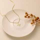 Initial Necklace 18K Gold Plated Stainless Steel Pendant