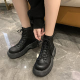 Fashion Lace-up Ankle Boots Women Thin Skinny Boots - Hair Remover