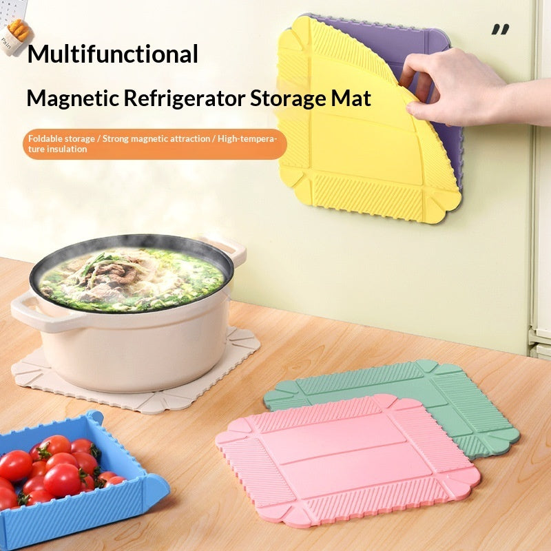 Multifunctional Silicone Magnetic Folding Insulated Mat - None
