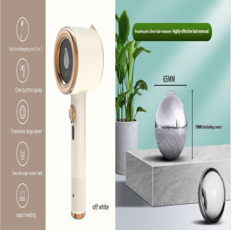 Portable Handheld Steam Iron and Garment Steamer Ironing Machine - Beige set / Au / 1PCS - Hair Remover