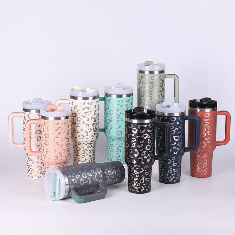 40oz Insulated Stainless Steel Tumbler with Handle and Lid