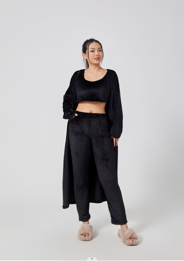 Cozy Pajama Set 3 Piece Lounge Set Cute Loungewear Warm Suit Sets Matching Set Lounge Set 3 Piece Pant Sets Women