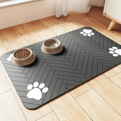 Absorbent Pet Feeding Mat - Waterproof Food & Water Placemat