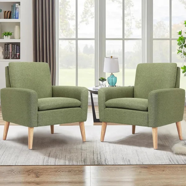 Accent Chairs Set of 2 - Mid Century Modern Upholstered Club Chairs for Living Room - United States