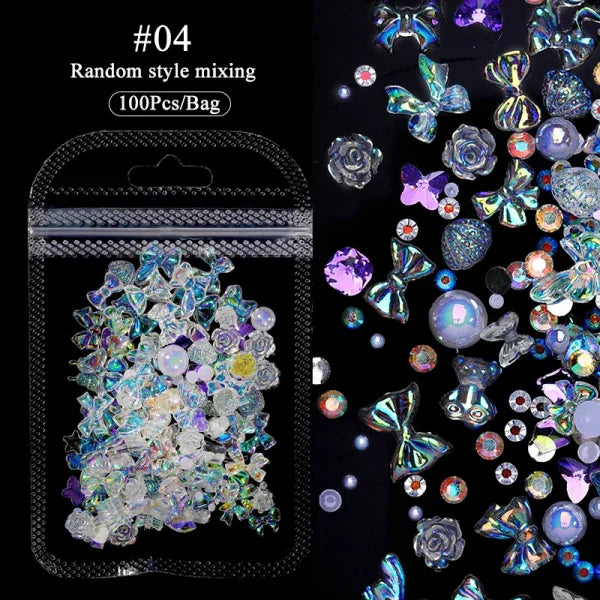 Acrylic Rhinestone Nail Accessories for Women's Fashion and Beauty Products - Himpall