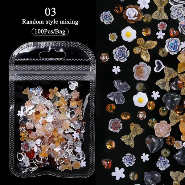 Acrylic Rhinestone Nail Accessories for Women's Fashion and Beauty Products - Himpall