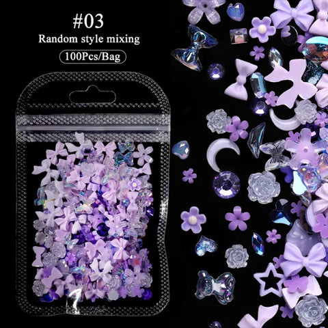 Acrylic Rhinestone Nail Accessories for Women's Fashion and Beauty Products - Himpall
