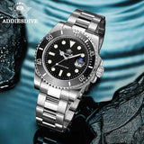 Addiesdive Stainless Steel Case Quartz Watch with Steel Band