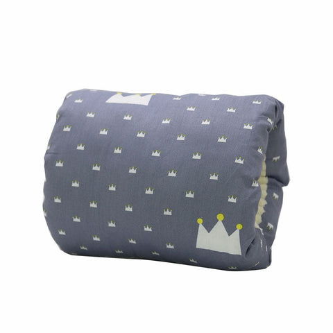 Adjustable Baby Cotton Nursing Arm Pillow - Washable Breastfeeding Cushion - Dark Blue Small Crown / 25X23CM