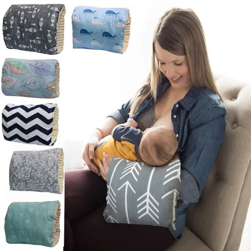 Adjustable Baby Cotton Nursing Arm Pillow - Washable Breastfeeding Cushion