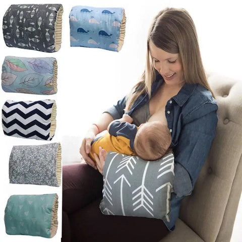 Adjustable Baby Cotton Nursing Arm Pillow - Washable Breastfeeding Cushion